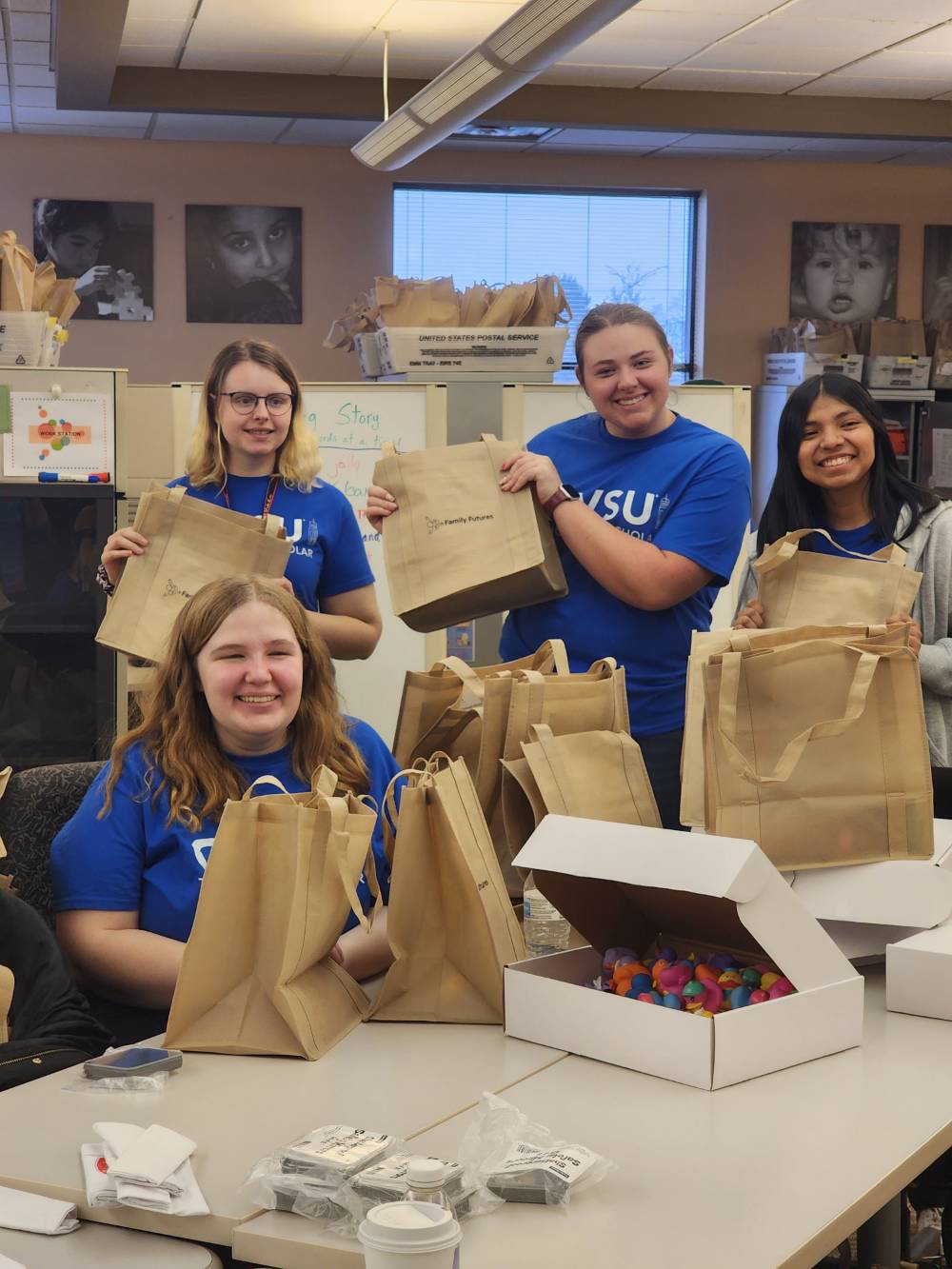 Thompson Scholars helped package learning kits